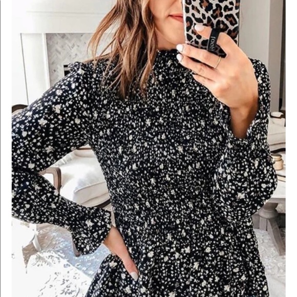 Vici Tops - Vici | Black Floral Long Sleeve Chiffon Top Size Medium